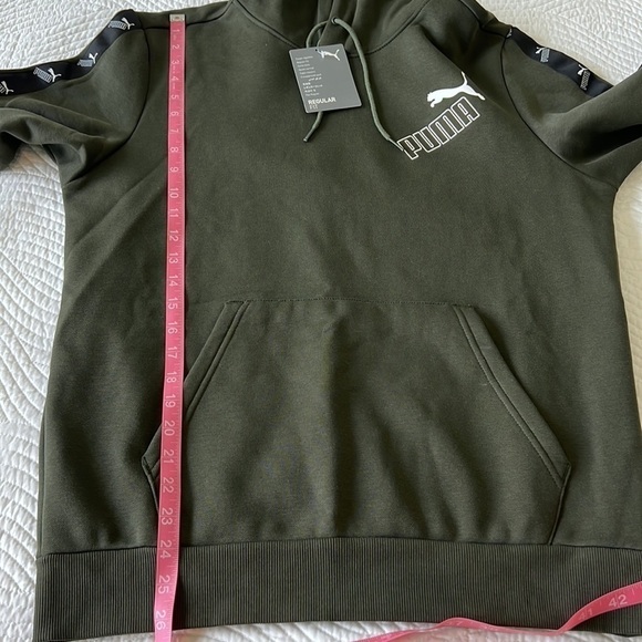 NWT Puma Amplified Sportstyle Core Hoodie Pullover Sweatshirt Size Medium Olive - Picture 10 of 10